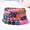Fashion Rainbow Tourmaline Chalcedony Bracelet, Candy Color Gradual Change Bracelet, Women's Model