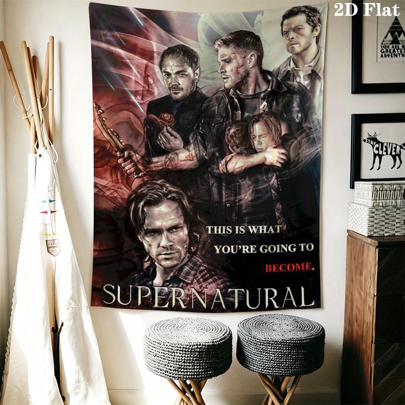 supernatural Wall Tapestry Aesthetic Wall Hanging Printed Fabric Blanket Decorative Tapestries for Bedroom Living Room Home Decor