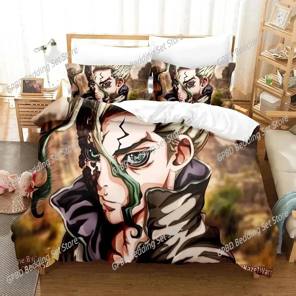 

Luxury New 3D Print Dr.Stone Senku Bedding Set Boys Girls Twin Queen Size Duvet Cover Pillowcase Bed Adult Home Textileextile US King 264x228cm