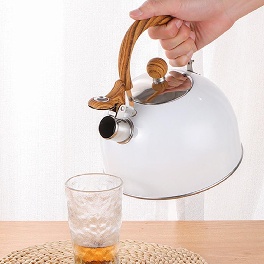 304 Stainless Steel Whistling Tea Kettle 2.5L Capacity Fast Heating Kettle  Home Use