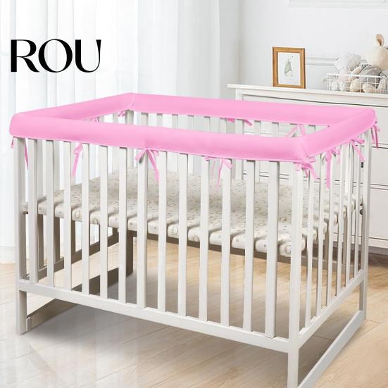 Copertura per Sbarre Lettino Dentizione Bambino 1 Set Copertura Traspirante in Rete per Culla, Morbido Protettore per Sbarre con Rivestimento Spesso Imbottito, Tappetino per Letti Toddler, Protezione Angoli Collisioni Cameretta