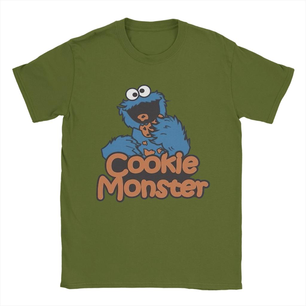 Cookie Monster Sesames Streets T Shirt for Unisex Women Pure Cotton Vintage TShirts Round Neck Tee Shirt Short Sleeve Tops