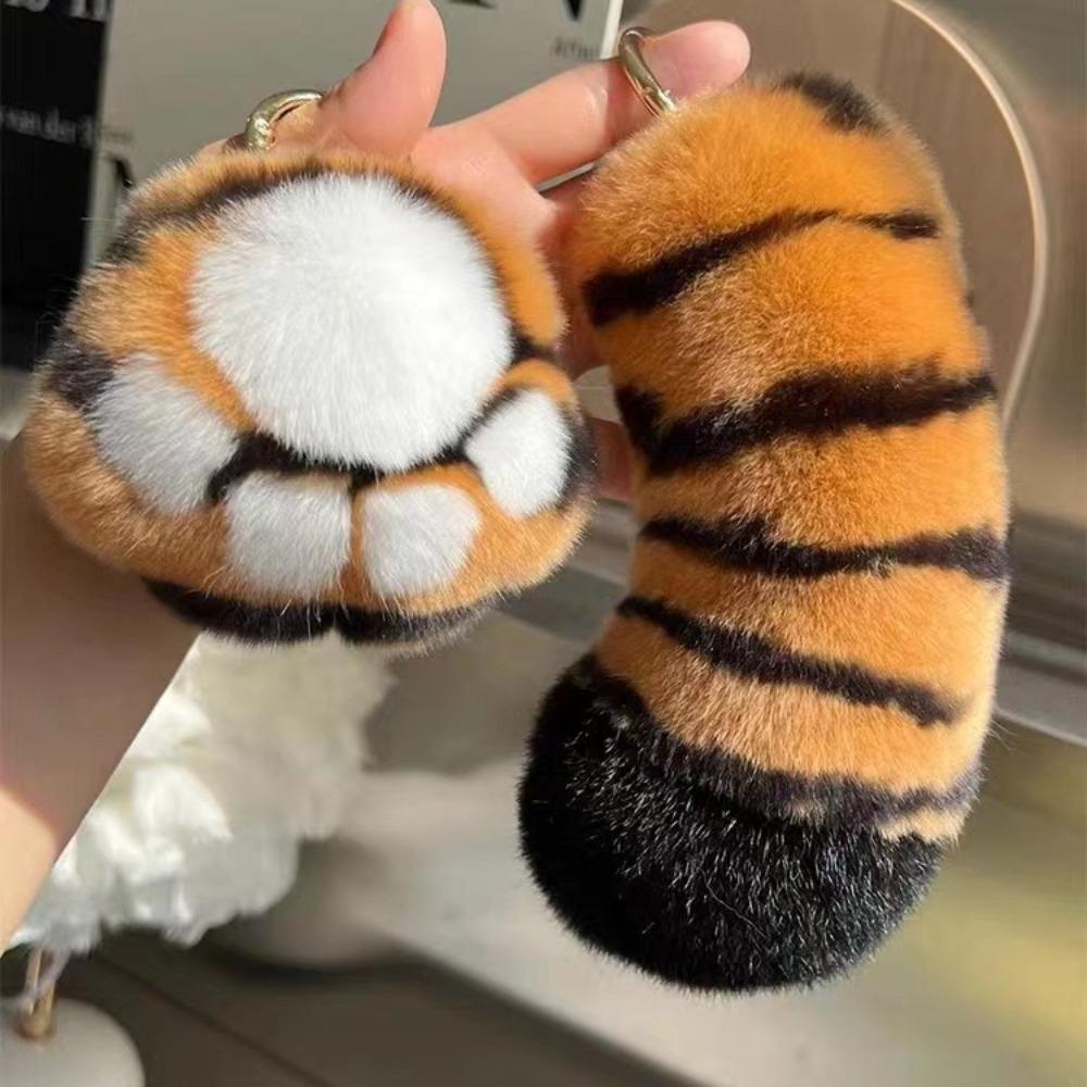 

Брелок для ключей в виде тигровой лапы, плюшевая кукла в виде кошачьей лапы, плюшевая сумка-подвеска, украшения 10cm style 6