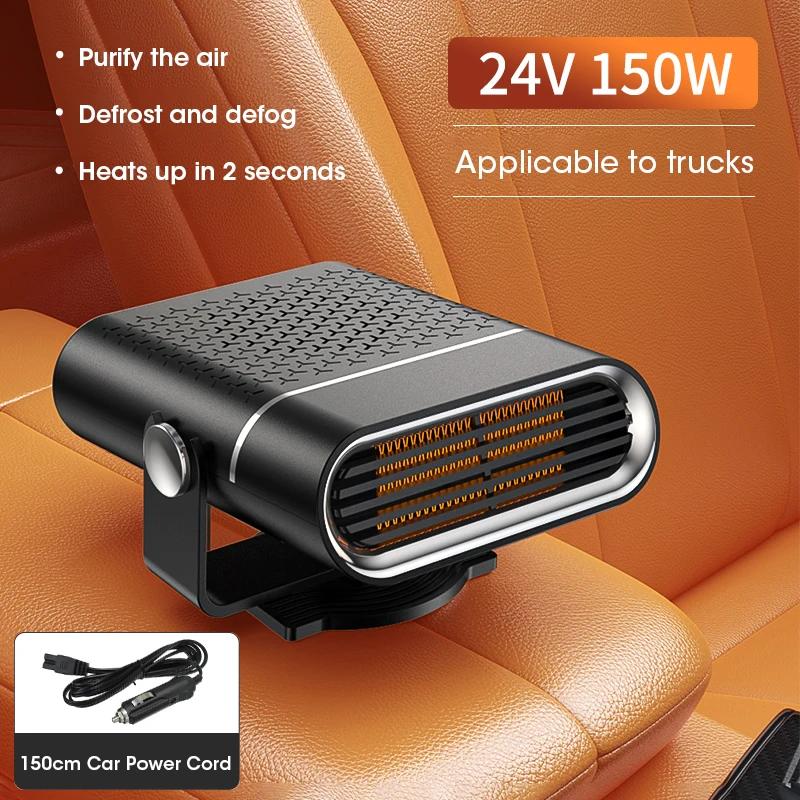 

12 В/24 В Электрический вентилятор для обогрева транспортного средства Портативный автомобильный обогреватель Вращающийся на 360 ° Вентилятор для размораживания лобового стекла автомобиля Зимняя сушилка