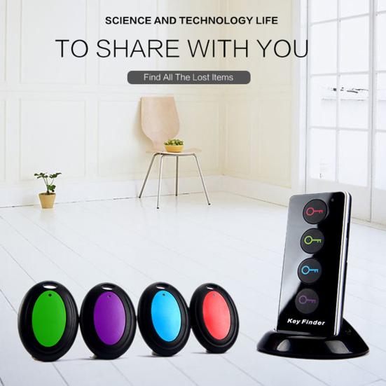 Tracking Device Portable Wireless 80dB 30m Distance 499.82MHz One Click Search ABS Four Colors Key Finder Home Supply