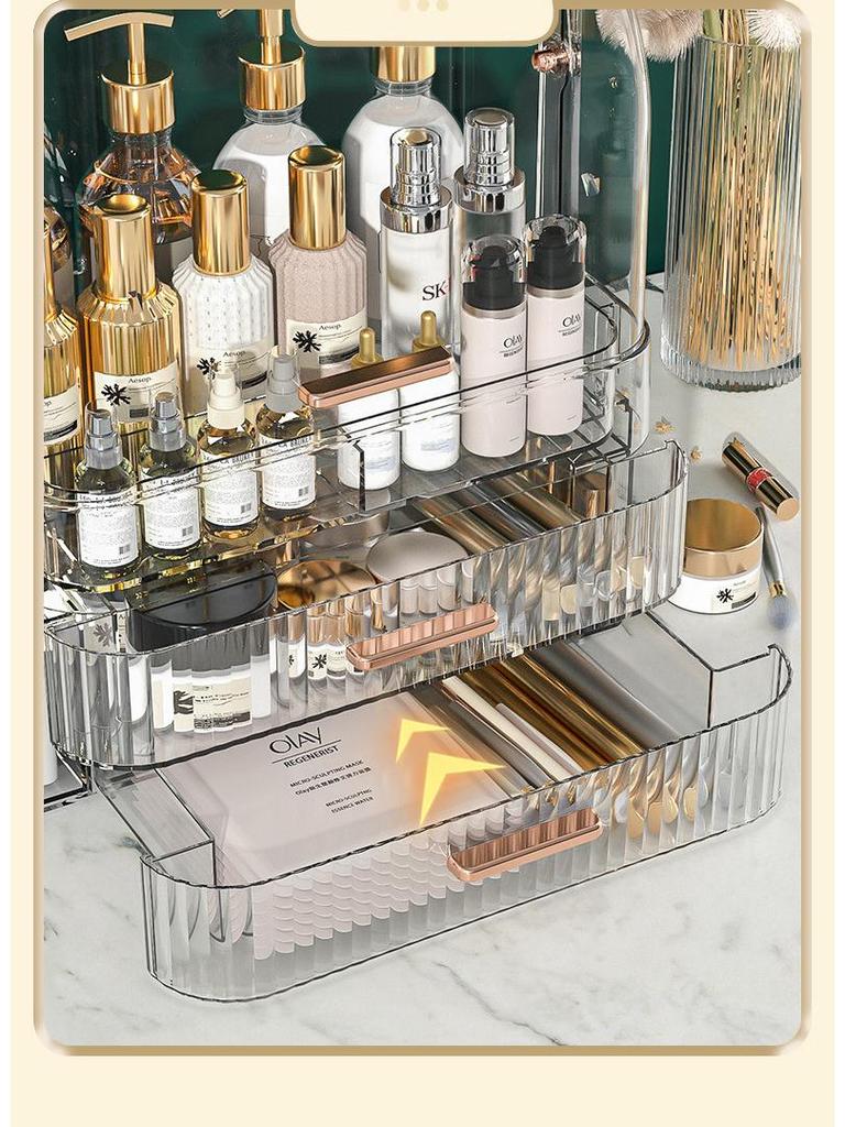 High-Capacity Transparent Cosmetic Organizer