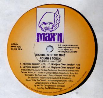 

12inch Record BROTHERS OF THE MIND - Rough & Tough MXN3013 Max n 1995 US Rap & Hip-Hop/R&B Used