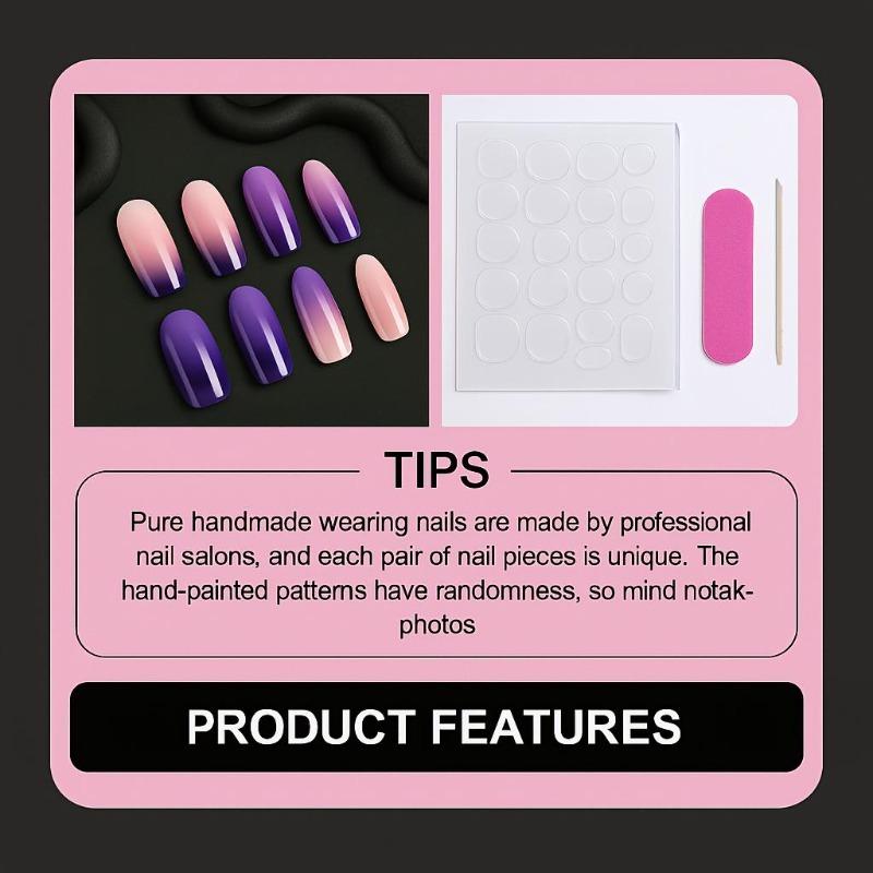 10pcs Nude Pink Gradient Press on Nails - Oval Long with Rhinestone Pearl Decor, Reusable Glitter Fake Nails for Bridal, Party And Daily Glam Looks