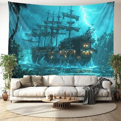 Tapestry Pirate Ship Wall Art Large