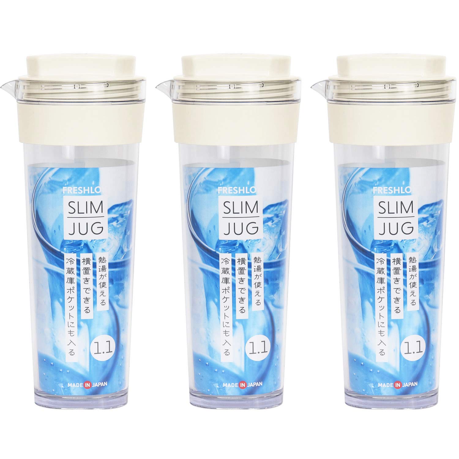 

из Takeya Slim Jug 2 Молочно-белый легко сделанный в широком легко можно разместить вверх дном вода холодный чайник [Набор 3] 1,1 л Жаростойкий, горизонтальный, чистый,