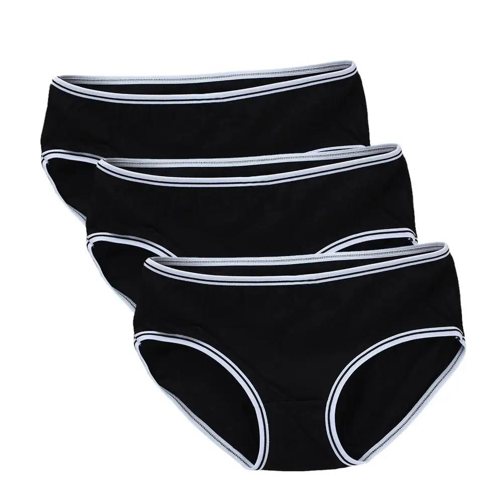 

3 шт., трусики для девочек-подростков, хлопковое нижнее белье для маленьких девочек, кружевные трусики для молодых девушек, трусы для девочек-подростков one size чёрный
