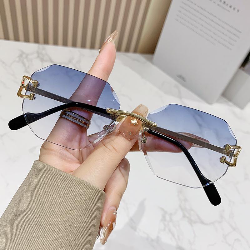 New Vintage Sunglasses Women Men Ellipse Sun Glasses Metal Eyeglass Legs Polygon Eyewear Retro Style