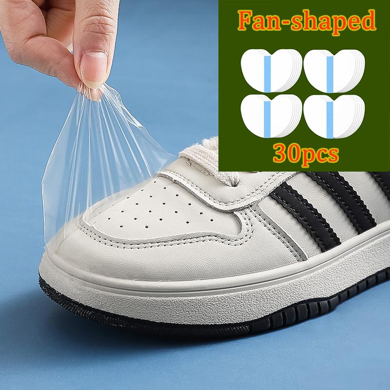 

30pcs Shoe Toe Rain Stickers Clear Films Shoe Stain Removal Wear Resistant Dirt Resistant Waterproof Toe Cap Protective Patches