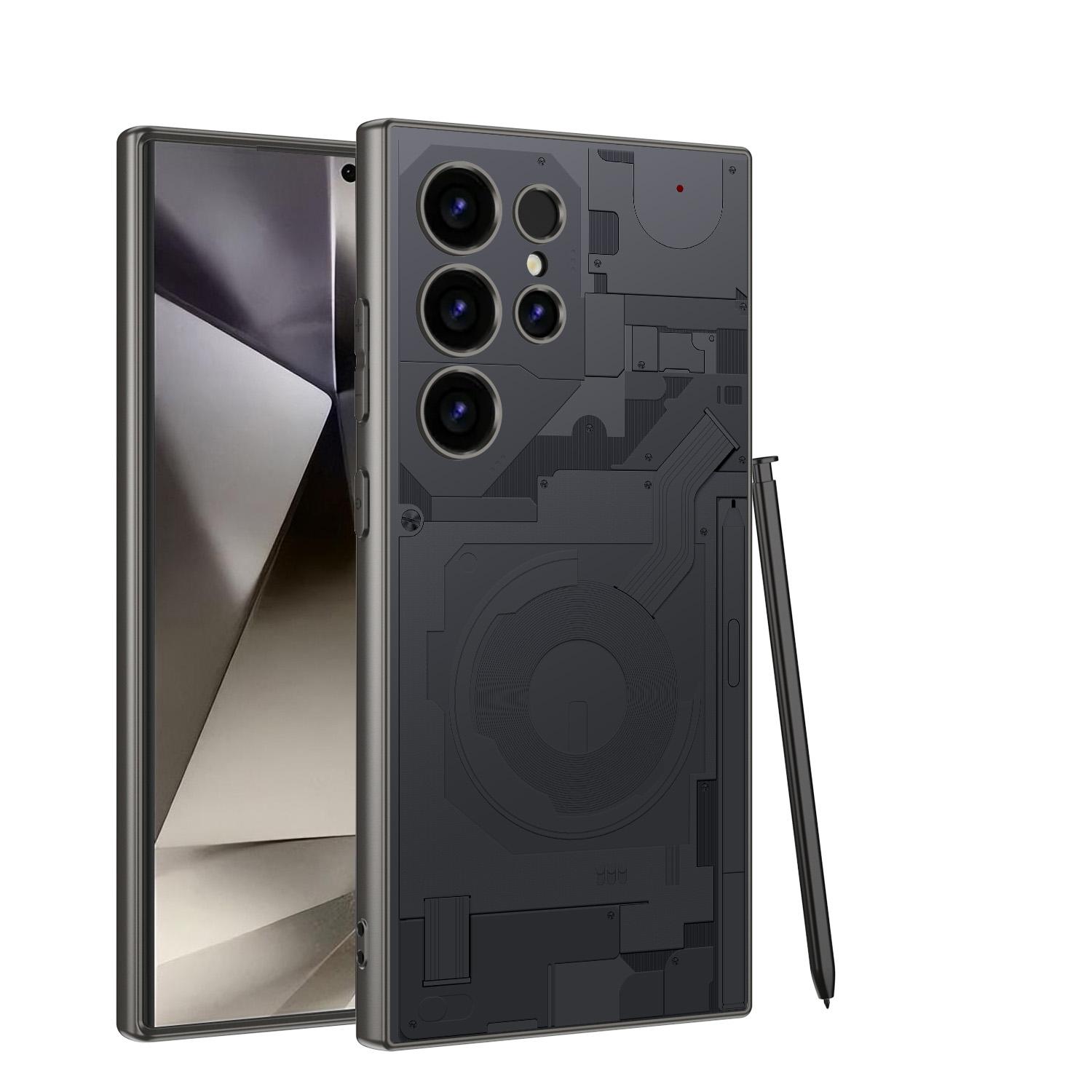 

Circuit Frosted Skin Feel S25Ultra чехол для телефона Samsung Galaxy S23 S24 S25 Ultra Explore Fashionable S24Ultra защитный чехол For Galaxy S25 Ultra&Only Case (No Pen)