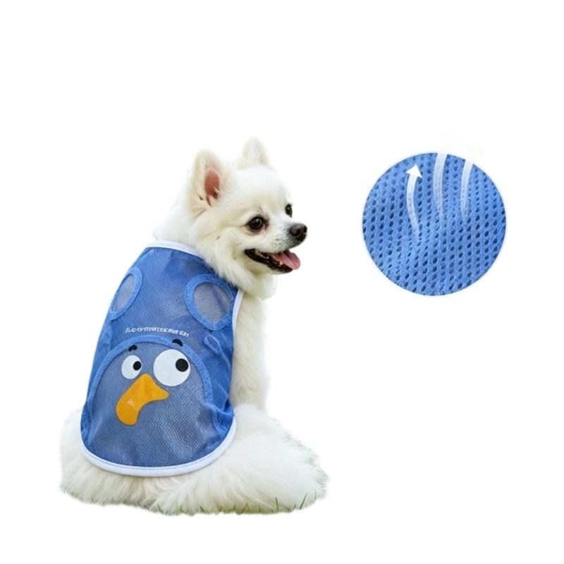Dog Cooling Vest Breathable Fabric Summer Outdoor Hiking Walking Beach Activities Cartoon Prints Large Size