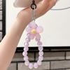INS Candy Color Mobile Phone Lanyard Wrist Strap Women Girls Korean Beaded Flower Bracelet Anti-lost Case Bags Keys Pendant