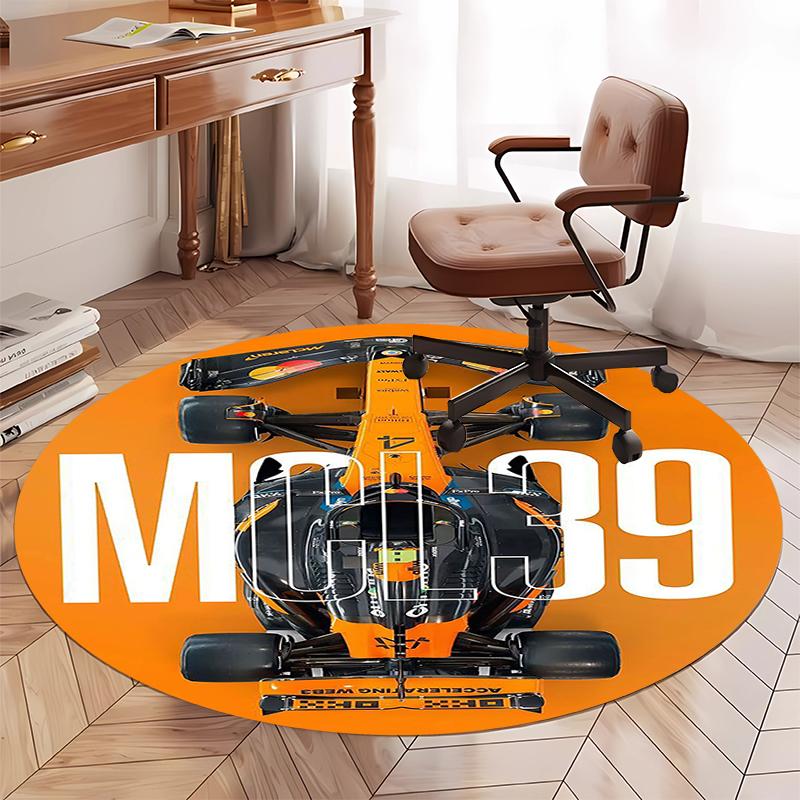 Racing Printed Round Rug Carpet Chair Rug Area Rug Entryway Doormats,for Office Chair Living Room Bedroom Kitchen Room.