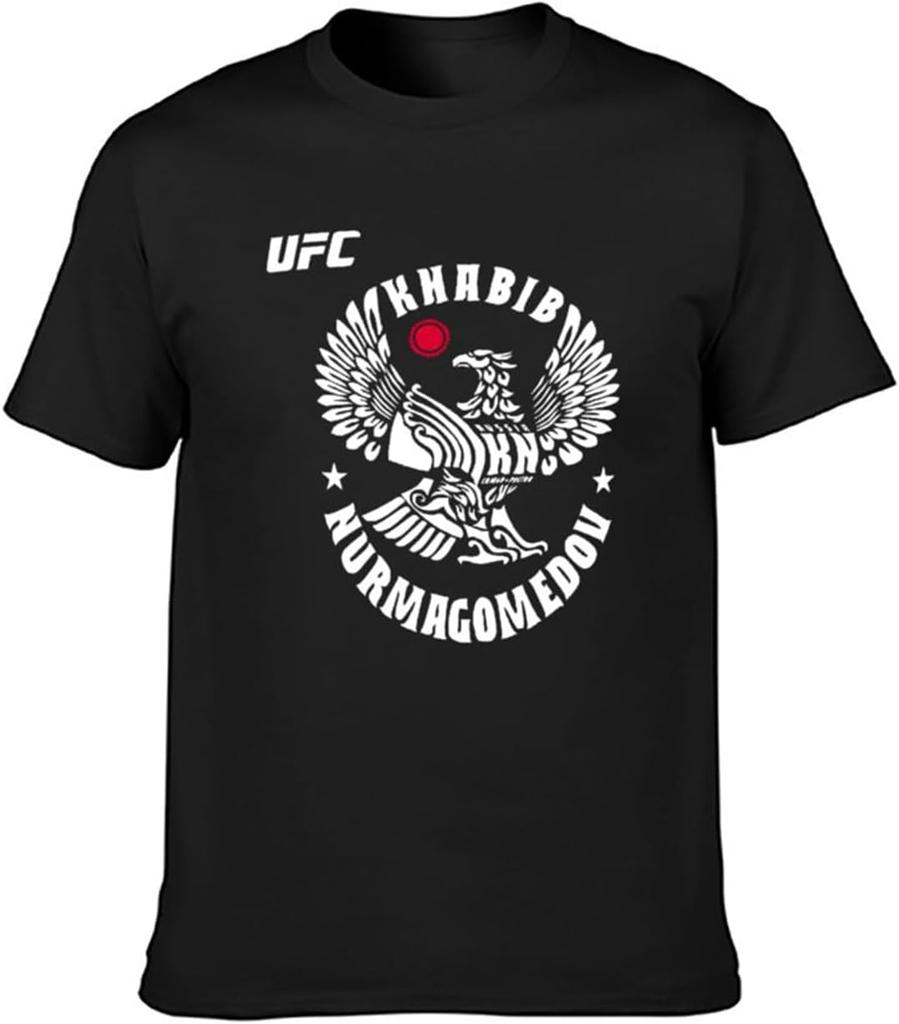 Camisa de Algodón para Hombre Khabib Nurmagomedov 229 Lavar a Mano Recomendado Negro