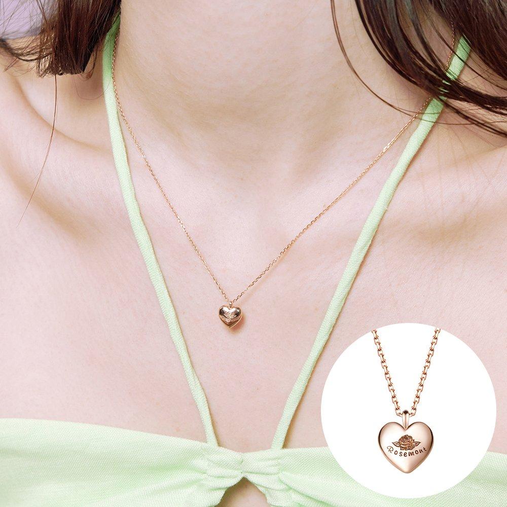 [Rosemont] Silver Heart Necklace Rc24B14E