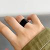 Retro 15mm Simple Black Wide Ring For Men Punk Gothic Rock HIphop Open Ring Biker Accessories Unisex Designer  Lover Gift