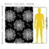Modern White Floral Shower Curtain With Black Background Extra Long Waterproof Bathroom Decor 72 X 84 Inches (180Cm X 213Cm)