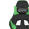 Gaming Chair with Massage Function and Footrest Black & Green Artificial Leather