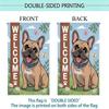 1pc French Bulldog Floral Welcome Garden Flag - 30.48x45.72 cm, Outdoor Yard Decor