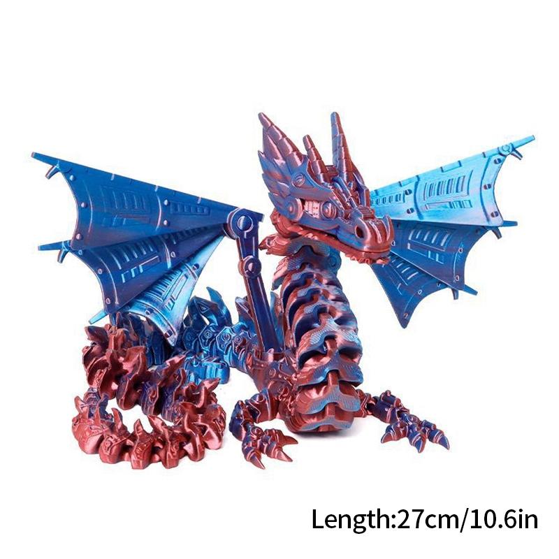 3D Printed Chinese Dragon Rotatable Dragons Kid Gifts Realistic Dragon Statue Landscaping Decoration Printed Figures Animals