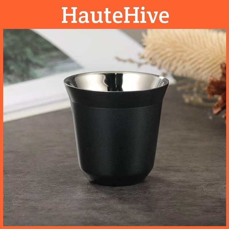 Wall Double Stainless Steel Espresso Cup Insulation Coffee Capsule Shape Mugs