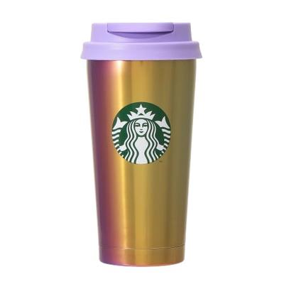 Starbucks Starbucks Edelstahl TOGO Logo Tasse Becher Regenbogen 473ml Becher Kaffee Starbucks Urlaub Weihnachten 2023 Regenbogen Farbe Niedlich Stilvoll Rückkehr