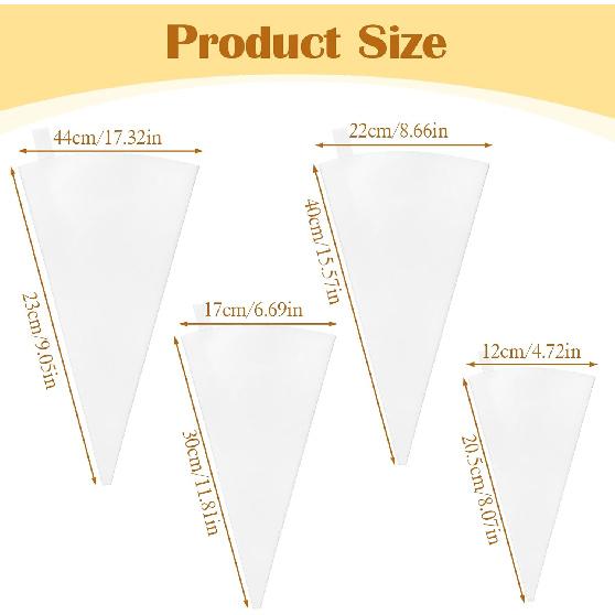 4PCS Pastry Bags Reble,White Cotton Reble Piping Bag, Hanging Big Pipings Bags, Used to Decorate Various Cake Cookies, Cream Puff, Ice Cream, Donut