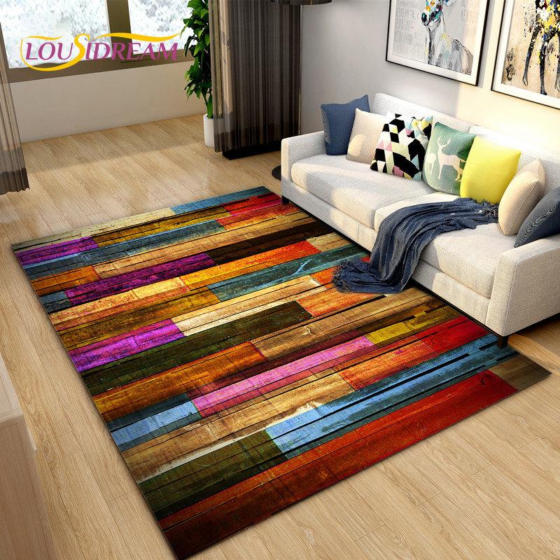 3D Wood Grain Area Rug,Carpet Rug for Living Bedroom Sofa Doormat Decoration,Kitchen Hallway Balcony Kid Play Non-slip Floor Mat