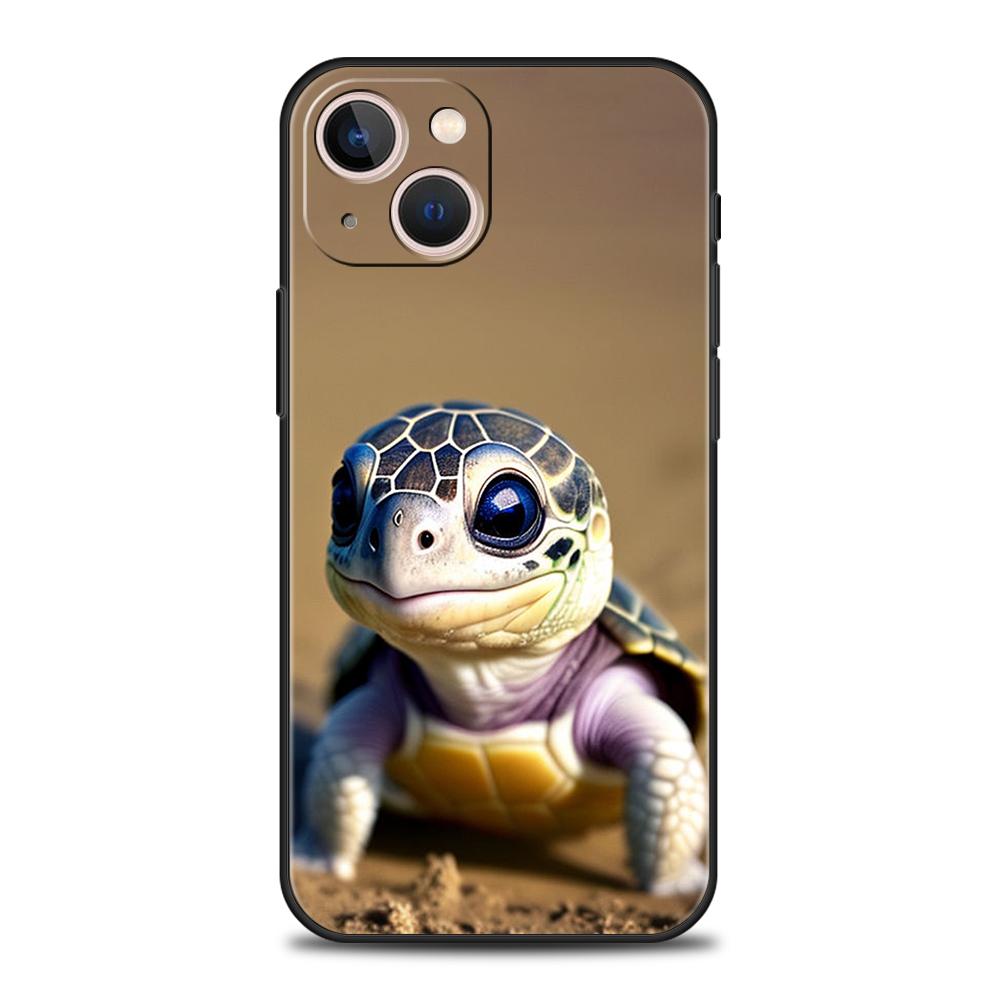 Little Turtle Phone Case for iPhone 16 15 14 13 12 Pro Max 11 Pro Max 7 8 Plus XS XR Shockproof Soft Shell Coque Capas Bag