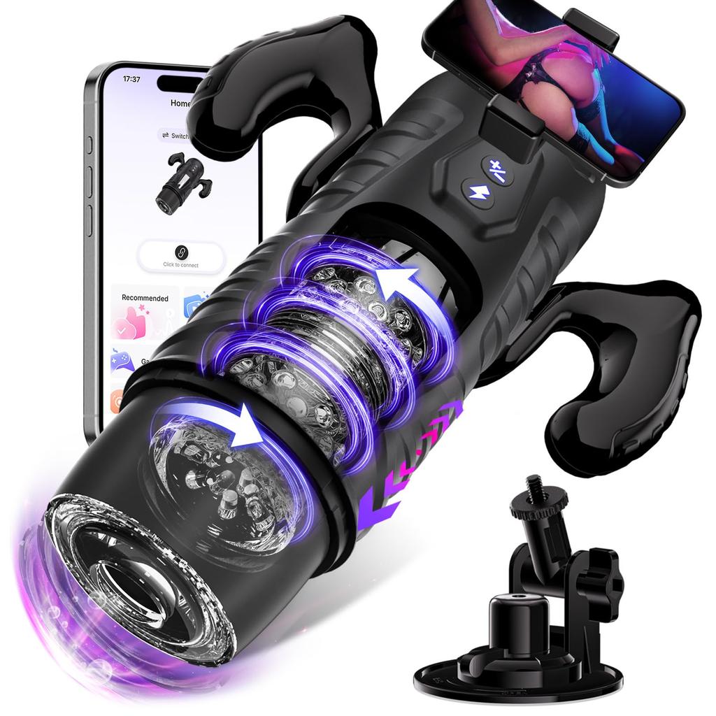 EINSEO AI Sync Male Masturbator - Adult Toy, Featuring 7 Thrusting and Rotating Modes, a Hands-free “pocket Vagina” Sex Machine