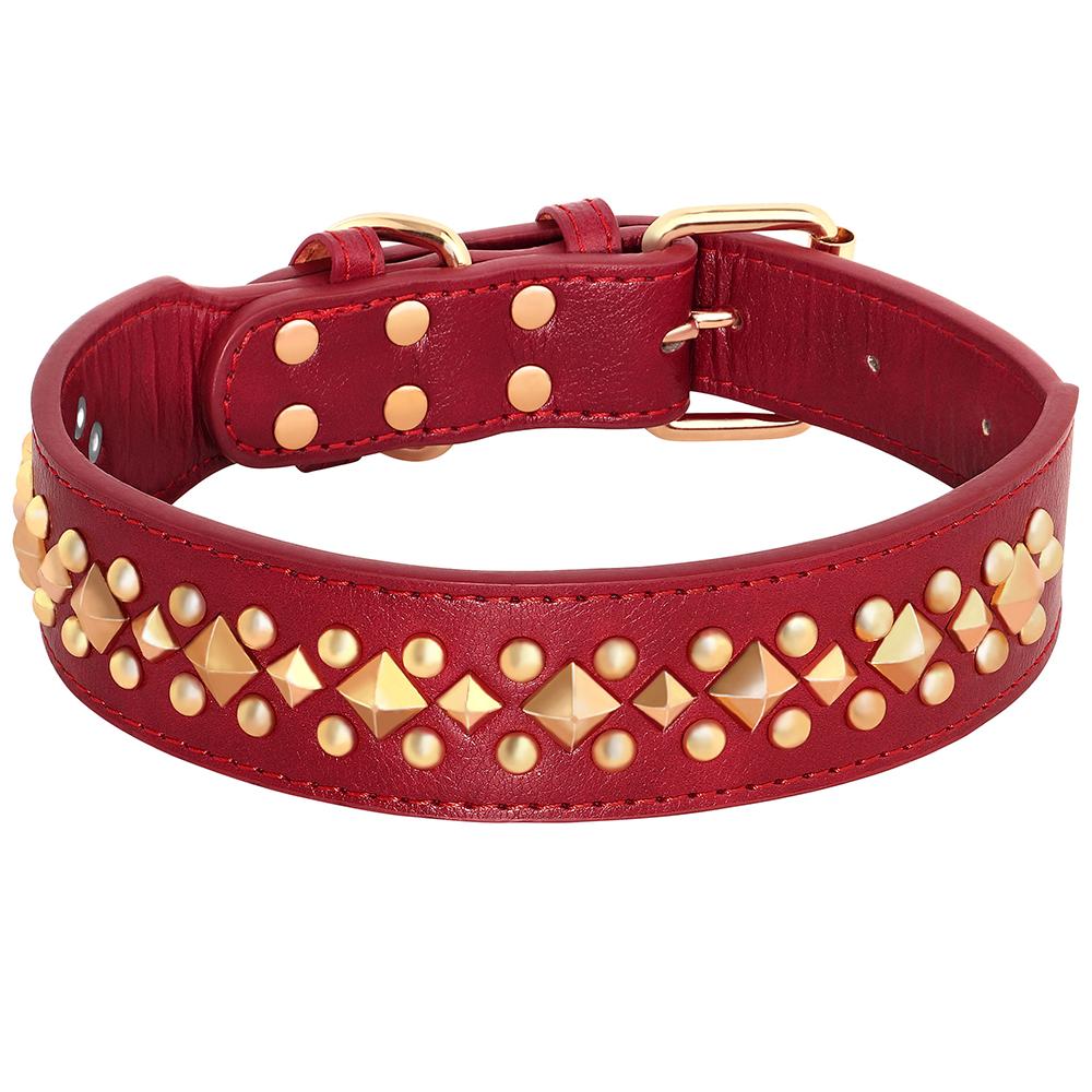 Durable Leather Dog Collar Spiked Studded Dog Collars Adjustable Pet French Bulldog Shepherd Pug Necklace for Small Large Dogs