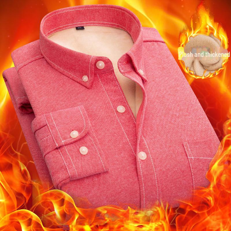 Cămașă de catifea cu mânecă lungă pentru bărbați, trend urban - Călduroasă, croială largă, business casual