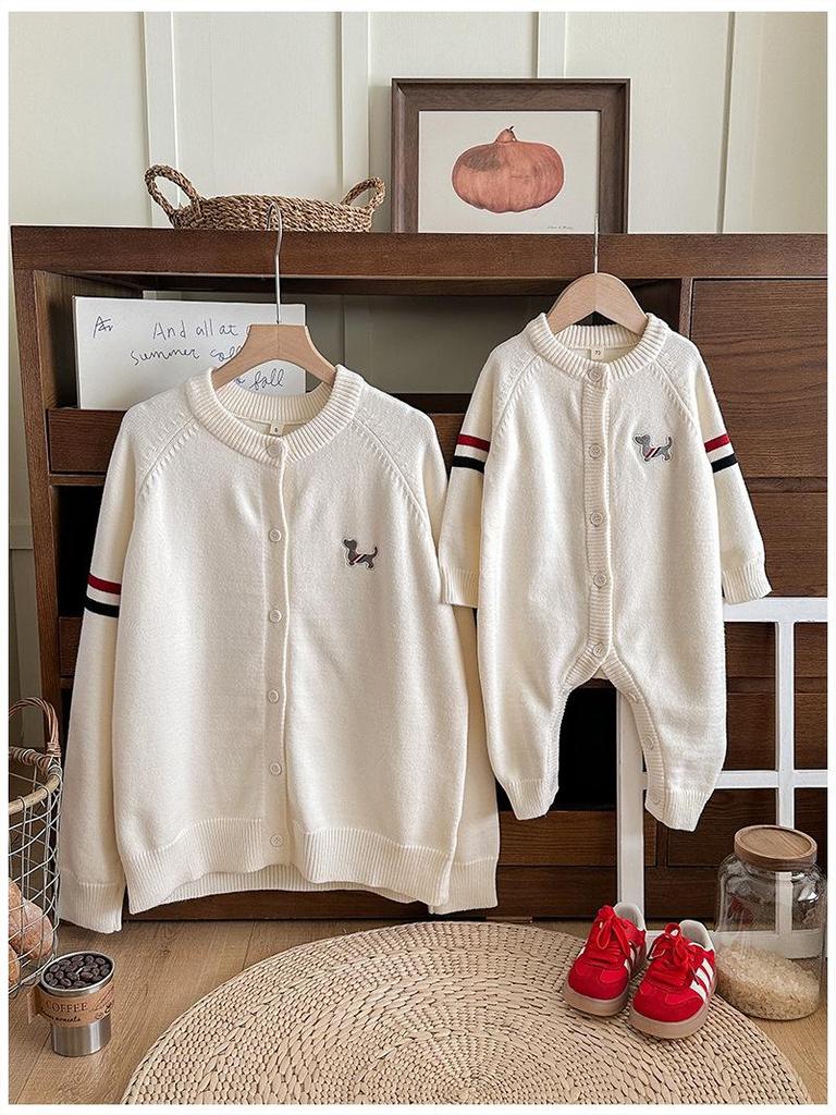 Real Shot Adorable Baby Knitted Jumpsuit - Stylish Winter Outfit for Babies, Perfect Parent-Child Look