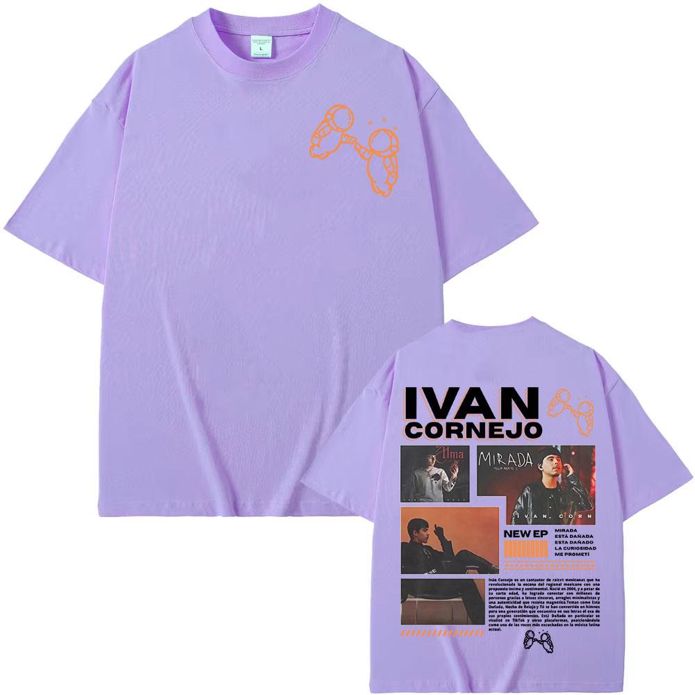 Singer Ivan Cornejo Mirada 2025 Tour Merch T Shirts Men Women Vintage Trend High Street T-shirt Casual O-Neck Oversized T Shirt