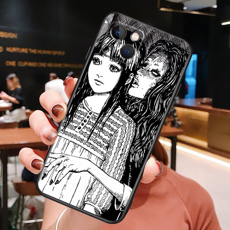 Horror Manga Style Phone Case For iPhone 16 Pro Max 15 13 12 11 14 Pro Max Plus 12 13 Mini XR 16e Funda Cover