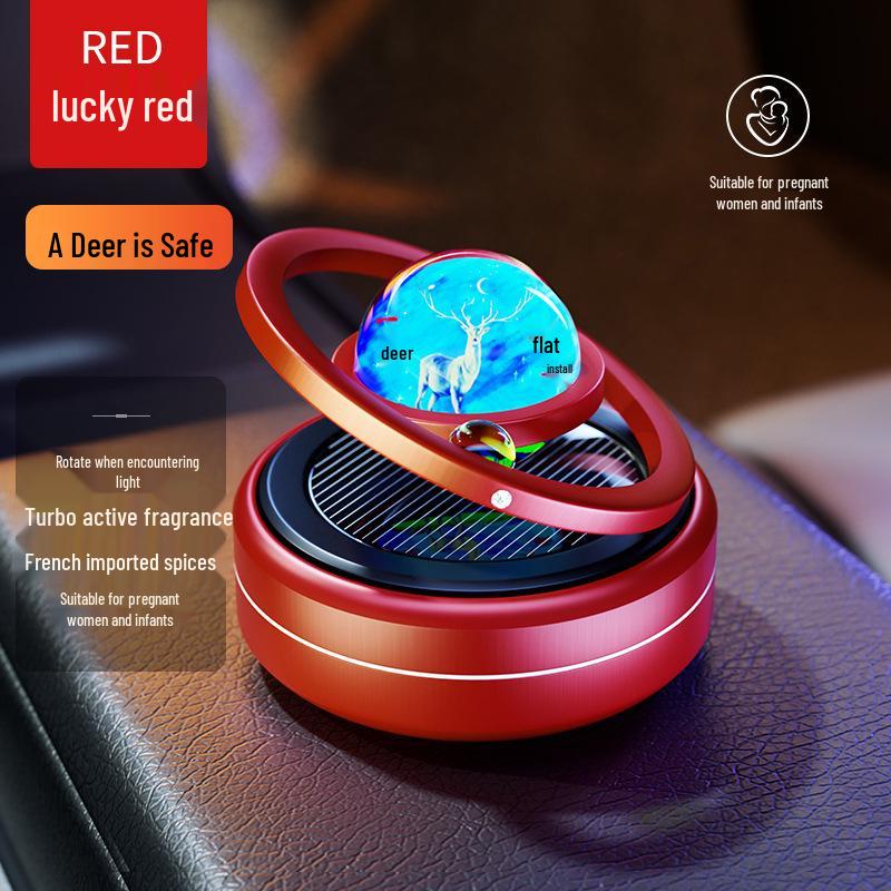 Solar-Powered Rotating Car Aromatherapy Ornament