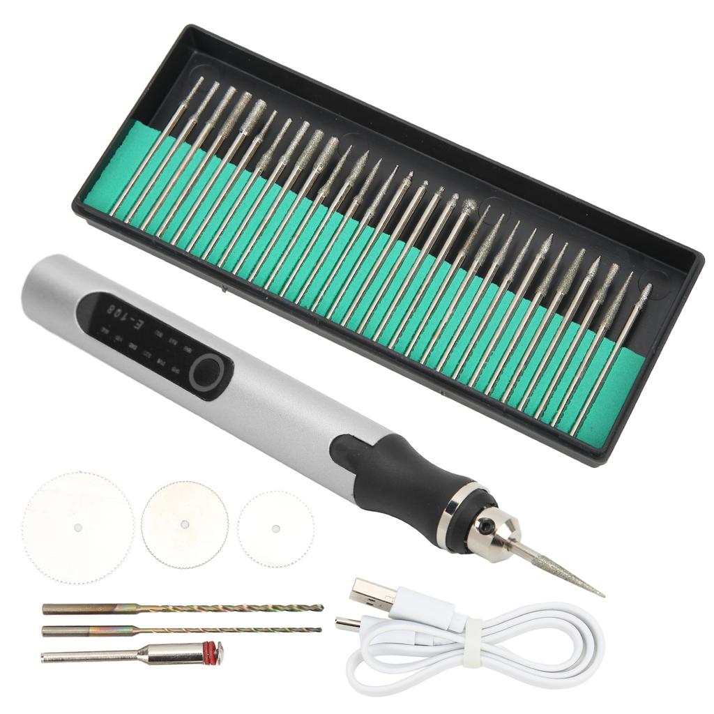Gravierstift Tragbar Kabelloses Laden 3 Geschwindigkeiten Bohren Schneiden Schleifen Beschriftung Metall Ätzstift Werkzeug