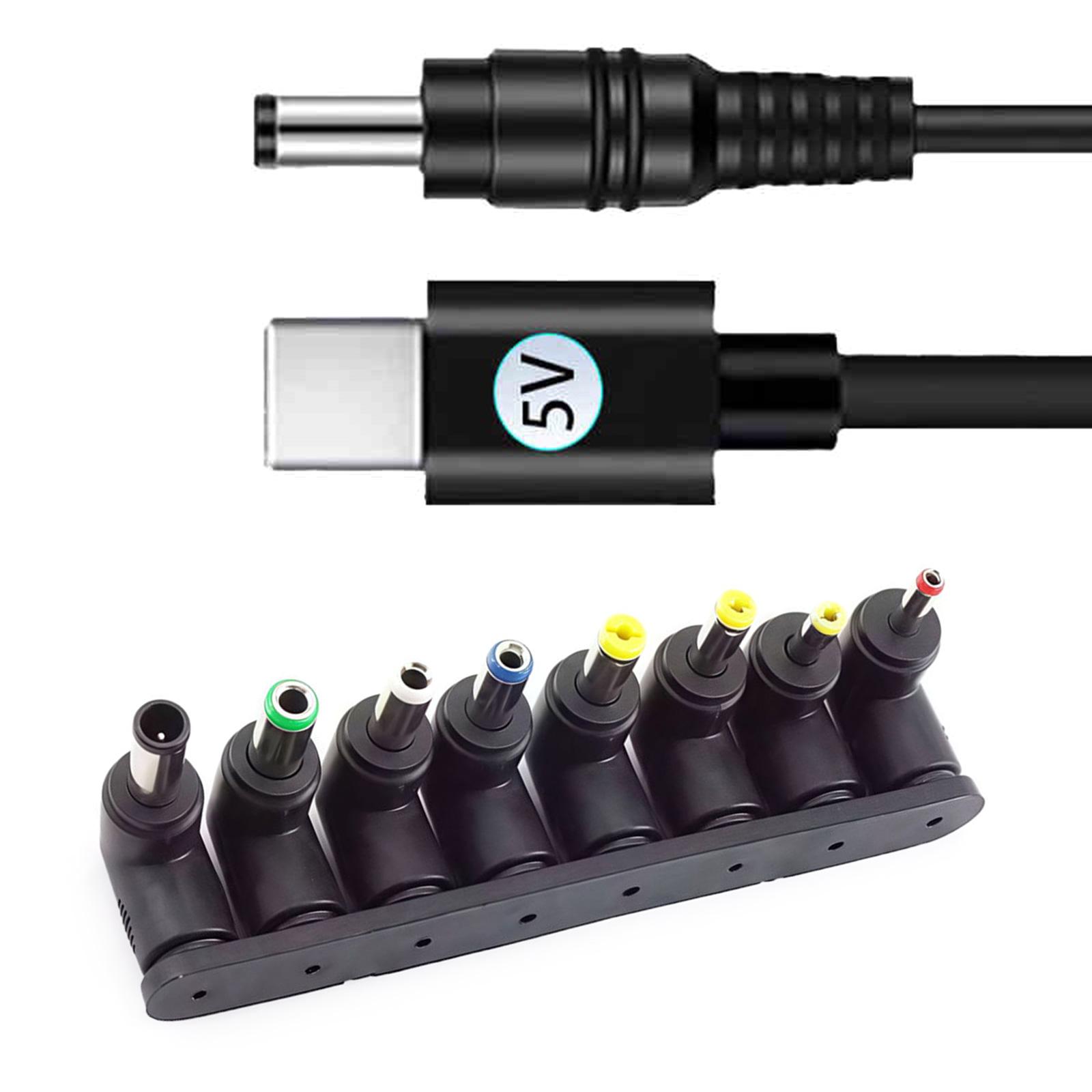 

Универсальный адаптер питания DC5521 8 адаптеров для камер, роутеров, ноутбуков и нетбуков со штекером-бочонком 5,5x2,1 мм 5V