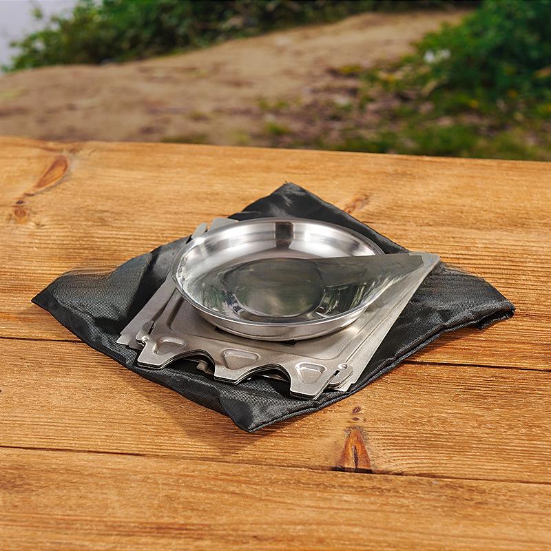 Portable Folding Stainless Steel Wood Stove for Camping and Hiking