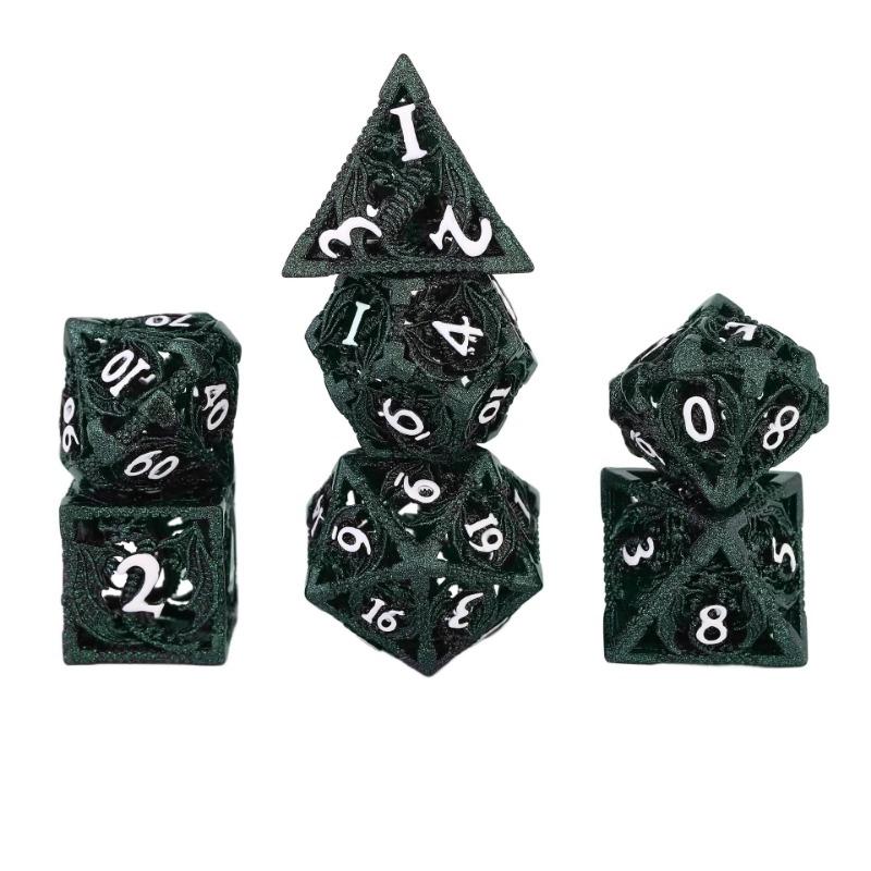 Set di Dadi Metallici Vuoti D&D Dadi Metallici Vuoti D&D 7 Pezzi Dadi Poliedrici