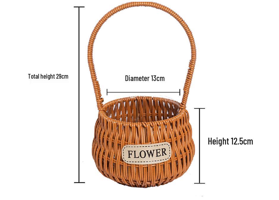 Handcrafted Bamboo and Rattan Flower Arrangement Basket for Flower Girls