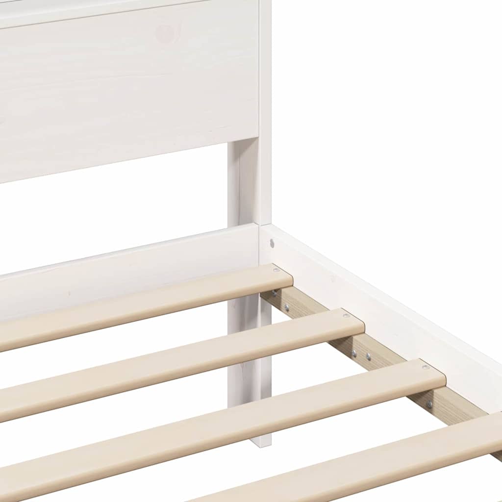 White Bed Frame with Headboard 75 x 190 cm Engineered Wood