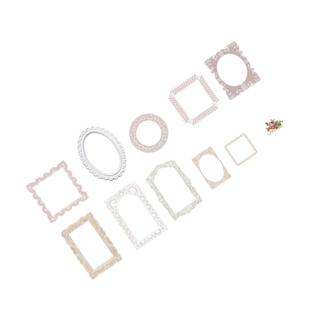 20 kusů Dekorační samolepky Retro zrcadlový rám PET nálepky pro DIY ruční práce Scrapbooking Foto