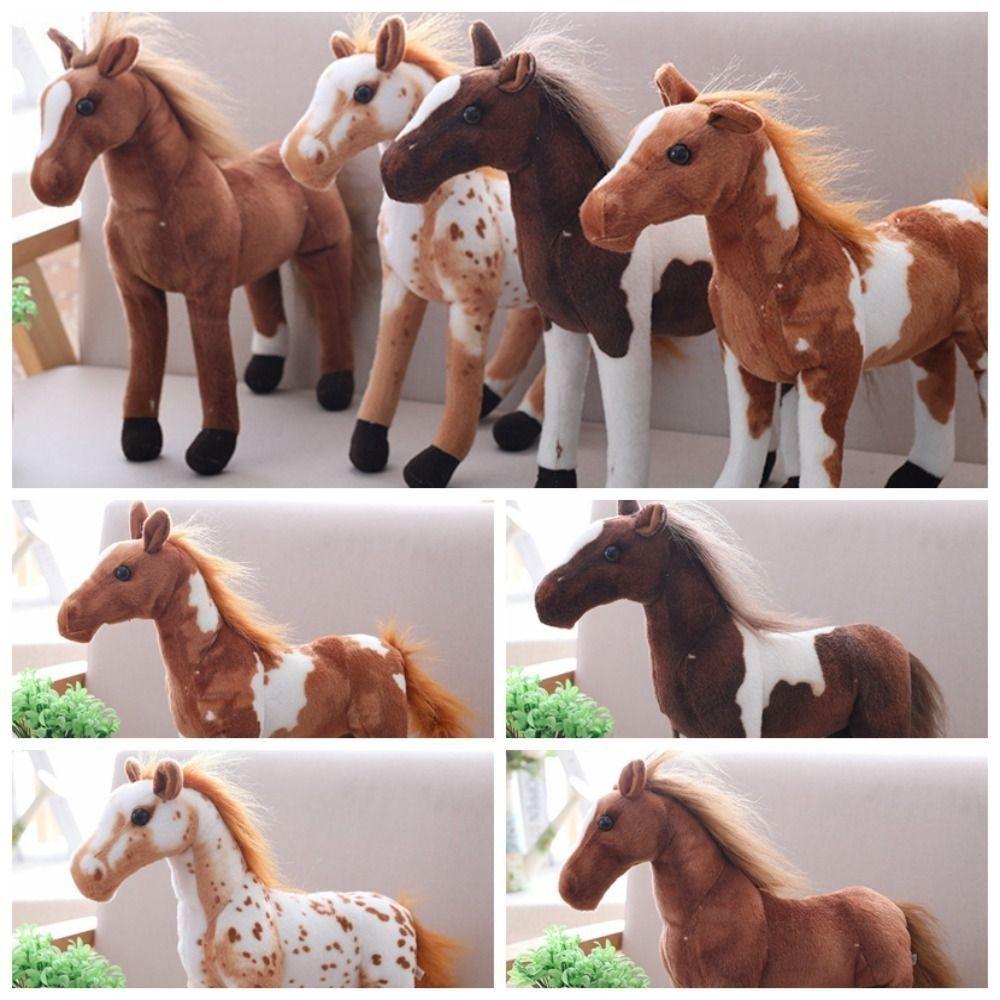 Stuffed Animal Realistic Horse Stuffed Toy Plush Simulation Horse Plush Doll  Children Toys
