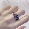 Enamel Lotus Koi Retro Colorful Ring - Brighten Skin Temperament with Artistic Flair