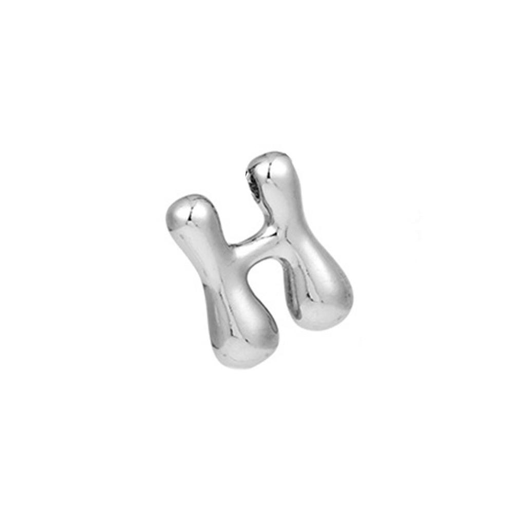 Creative A-Z Balloon Bubble Letter Pendant Necklace for Women Silver Plated Chunky Stainless Steel Necklaces  Gift